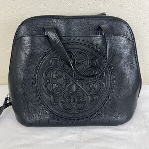 Brighton Ferrara Mella Convertible Backpack Crossbody Handbag Black Leather READ